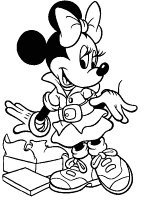 Een kleurplaat van  minnie mouse